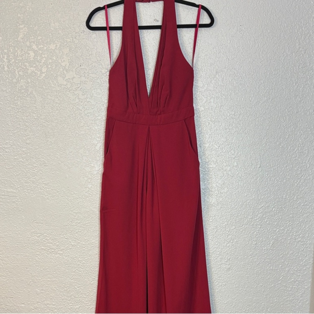 Jill Stuart Deep Red Backless Jumpsuit